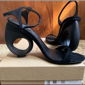 Burberry Black Suede Rutland Sandals